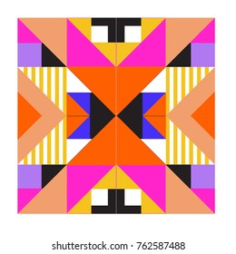 Trendy geometric elements memphis pattern. Retro style texture, pattern and elements. Modern abstract design from Borneo Indonesian culture