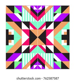 Trendy geometric elements memphis pattern. Retro style texture, pattern and elements. Modern abstract design from Borneo Indonesian culture