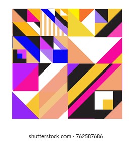 Trendy geometric elements memphis pattern. Retro style texture, pattern and elements. Modern abstract design from Borneo Indonesian culture