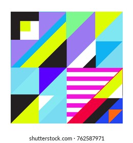 Trendy geometric elements memphis pattern. Retro style texture, pattern and elements. Modern abstract design from Borneo Indonesian culture