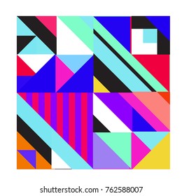 Trendy geometric elements memphis pattern. Retro style texture, pattern and elements. Modern abstract design from Borneo Indonesian culture