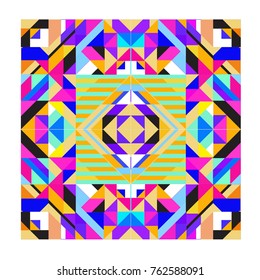 Trendy geometric elements memphis pattern. Retro style texture, pattern and elements. Modern abstract design from Borneo Indonesian culture