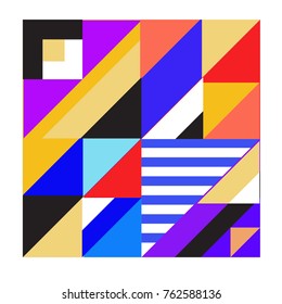 Trendy geometric elements memphis pattern. Retro style texture, pattern and elements. Modern abstract design from Borneo Indonesian culture