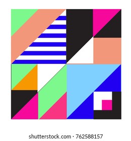 Trendy geometric elements memphis pattern. Retro style texture, pattern and elements. Modern abstract design from Borneo Indonesian culture