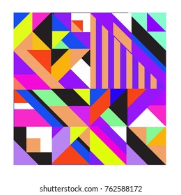 Trendy geometric elements memphis pattern. Retro style texture, pattern and elements. Modern abstract design from Borneo Indonesian culture