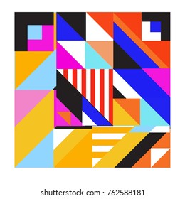 Trendy geometric elements memphis pattern. Retro style texture, pattern and elements. Modern abstract design from Borneo Indonesian culture