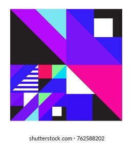 Trendy geometric elements memphis pattern. Retro style texture, pattern and elements. Modern abstract design from Borneo Indonesian culture