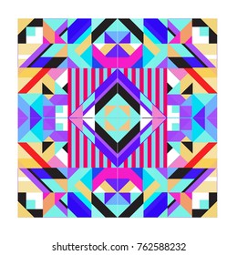 Trendy geometric elements memphis pattern. Retro style texture, pattern and elements. Modern abstract design from Borneo Indonesian culture