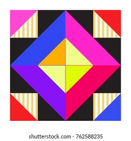 Trendy geometric elements memphis pattern. Retro style texture, pattern and elements. Modern abstract design from Borneo Indonesian culture