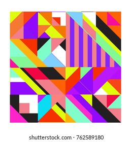 Trendy geometric elements memphis pattern. Retro style texture, pattern and elements. Modern abstract design from Borneo Indonesian culture
