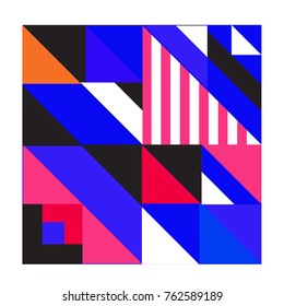 Trendy geometric elements memphis pattern. Retro style texture, pattern and elements. Modern abstract design from Borneo Indonesian culture
