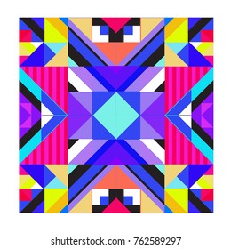 Trendy geometric elements memphis pattern. Retro style texture, pattern and elements. Modern abstract design from Borneo Indonesian culture
