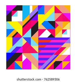 Trendy geometric elements memphis pattern. Retro style texture, pattern and elements. Modern abstract design from Borneo Indonesian culture
