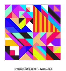 Trendy geometric elements memphis pattern. Retro style texture, pattern and elements. Modern abstract design from Borneo Indonesian culture
