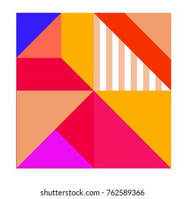 Trendy geometric elements memphis pattern. Retro style texture, pattern and elements. Modern abstract design from Borneo Indonesian culture
