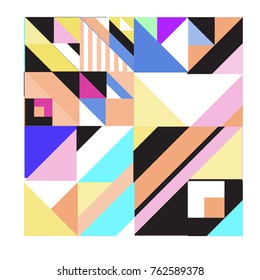 Trendy geometric elements memphis pattern. Retro style texture, pattern and elements. Modern abstract design from Borneo Indonesian culture
