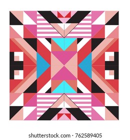 Trendy geometric elements memphis pattern. Retro style texture, pattern and elements. Modern abstract design from Borneo Indonesian culture
