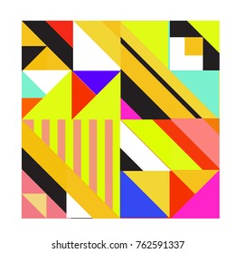 Trendy geometric elements memphis pattern. Retro style texture, pattern and elements. Modern abstract design from Borneo Indonesian culture