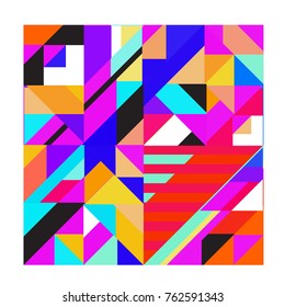 Trendy geometric elements memphis pattern. Retro style texture, pattern and elements. Modern abstract design from Borneo Indonesian culture
