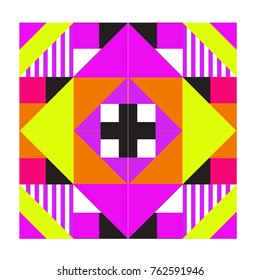 Trendy geometric elements memphis pattern. Retro style texture, pattern and elements. Modern abstract design from Borneo Indonesian culture