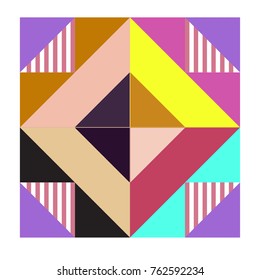 Trendy geometric elements memphis pattern. Retro style texture, pattern and elements. Modern abstract design from Borneo Indonesian culture