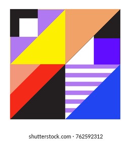 Trendy geometric elements memphis pattern. Retro style texture, pattern and elements. Modern abstract design from Borneo Indonesian culture