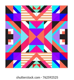 Trendy geometric elements memphis pattern. Retro style texture, pattern and elements. Modern abstract design from Borneo Indonesian culture
