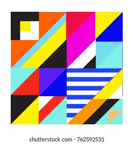 Trendy geometric elements memphis pattern. Retro style texture, pattern and elements. Modern abstract design from Borneo Indonesian culture
