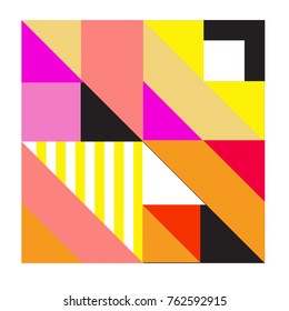 Trendy geometric elements memphis pattern. Retro style texture, pattern and elements. Modern abstract design from Borneo Indonesian culture
