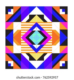 Trendy geometric elements memphis pattern. Retro style texture, pattern and elements. Modern abstract design from Borneo Indonesian culture

