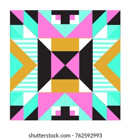 Trendy geometric elements memphis pattern. Retro style texture, pattern and elements. Modern abstract design from Borneo Indonesian culture
