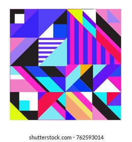 Trendy geometric elements memphis pattern. Retro style texture, pattern and elements. Modern abstract design from Borneo Indonesian culture
