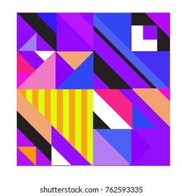 Trendy geometric elements memphis pattern. Retro style texture, pattern and elements. Modern abstract design from Borneo Indonesian culture