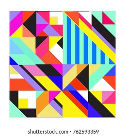 Trendy geometric elements memphis pattern. Retro style texture, pattern and elements. Modern abstract design from Borneo Indonesian culture