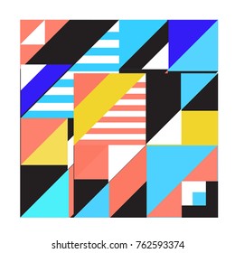 Trendy geometric elements memphis pattern. Retro style texture, pattern and elements. Modern abstract design from Borneo Indonesian culture