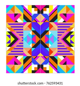 Trendy geometric elements memphis pattern. Retro style texture, pattern and elements. Modern abstract design from Borneo Indonesian culture
