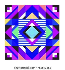 Trendy geometric elements memphis pattern. Retro style texture, pattern and elements. Modern abstract design from Borneo Indonesian culture