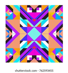Trendy geometric elements memphis pattern. Retro style texture, pattern and elements. Modern abstract design from Borneo Indonesian culture