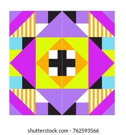 Trendy geometric elements memphis pattern. Retro style texture, pattern and elements. Modern abstract design from Borneo Indonesian culture