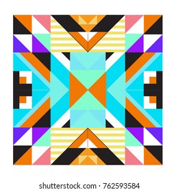 Trendy geometric elements memphis pattern. Retro style texture, pattern and elements. Modern abstract design from Borneo Indonesian culture