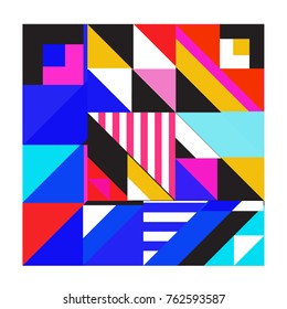 Trendy geometric elements memphis pattern. Retro style texture, pattern and elements. Modern abstract design from Borneo Indonesian culture