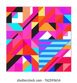Trendy geometric elements memphis pattern. Retro style texture, pattern and elements. Modern abstract design from Borneo Indonesian culture