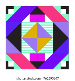 Trendy geometric elements memphis pattern. Retro style texture, pattern and elements. Modern abstract design from Borneo Indonesian culture