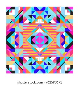 Trendy geometric elements memphis pattern. Retro style texture, pattern and elements. Modern abstract design from Borneo Indonesian culture