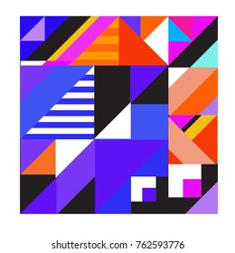 Trendy geometric elements memphis pattern. Retro style texture, pattern and elements. Modern abstract design from Borneo Indonesian culture