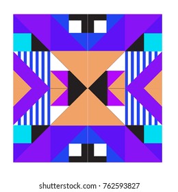 Trendy geometric elements memphis pattern. Retro style texture, pattern and elements. Modern abstract design from Borneo Indonesian culture