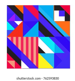Trendy geometric elements memphis pattern. Retro style texture, pattern and elements. Modern abstract design from Borneo Indonesian culture