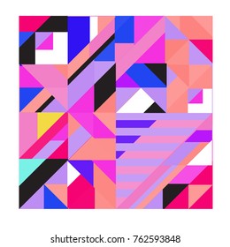 Trendy geometric elements memphis pattern. Retro style texture, pattern and elements. Modern abstract design from Borneo Indonesian culture