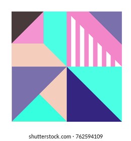 Trendy geometric elements memphis pattern. Retro style texture, pattern and elements. Modern abstract design from Borneo Indonesian culture