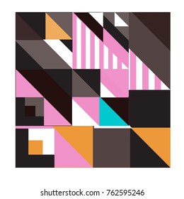 Trendy geometric elements memphis pattern. Retro style texture, pattern and elements. Modern abstract design from Borneo Indonesian culture